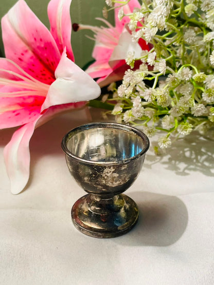 Vintage Silver-Tone Mini Egg cup  5 cm