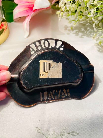 Aloha Hawaii Copper-Tone Decorative Ashtray 13 cm