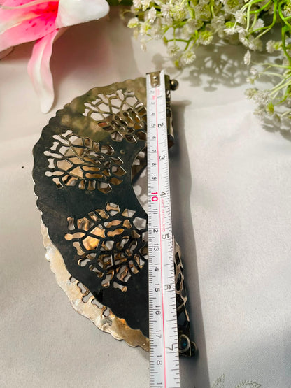 Silver-Tone Pierced Floral Napkin Holder 18 cm