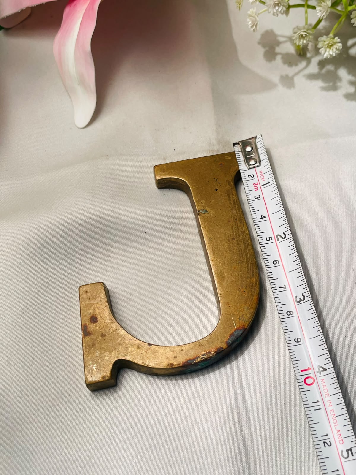 Gold-Tone Metal Letter J Decorative Ornament – 4 Inch