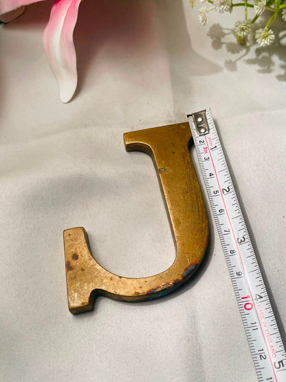 Gold-Tone Metal Letter J Decorative Ornament – 4 Inch