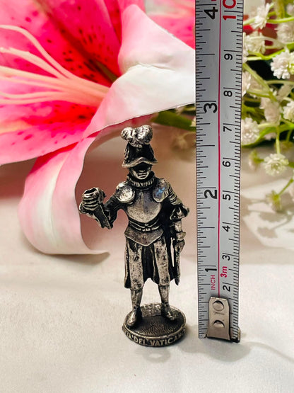 Silver-Tone Medieval Knight Miniature Figurine – 3 Inch