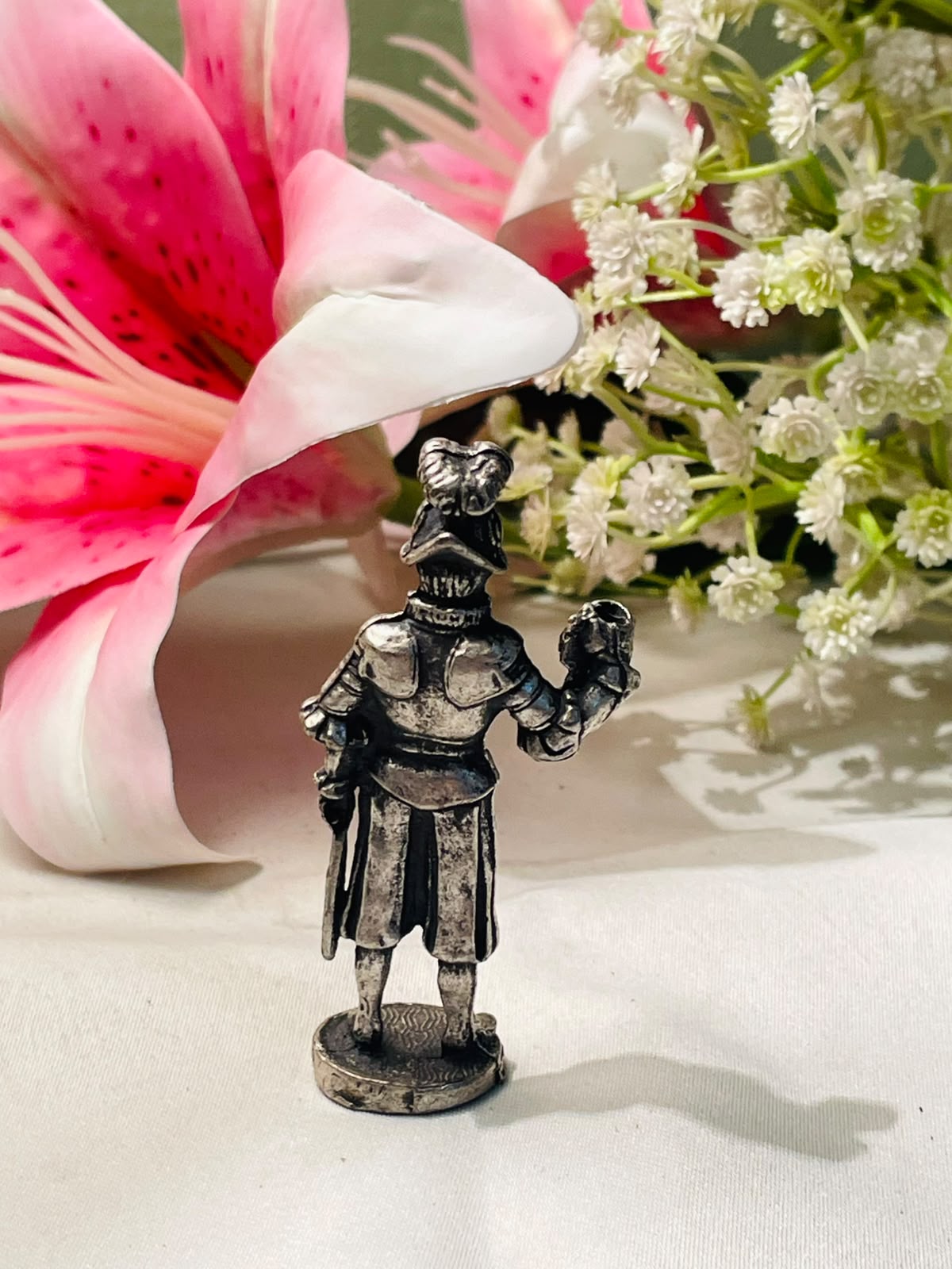 Silver-Tone Medieval Knight Miniature Figurine – 3 Inch