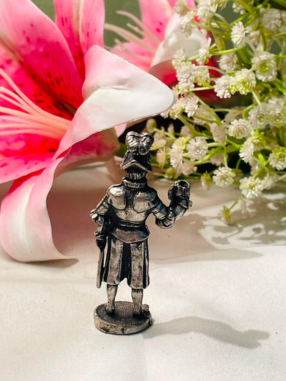 Silver-Tone Medieval Knight Miniature Figurine – 3 Inch