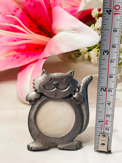 Silver-Tone Cat Mini Photo Frame – 2.5 Inch