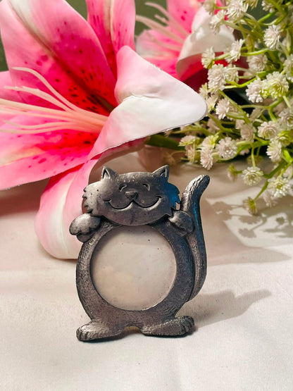 Silver-Tone Cat Mini Photo Frame – 2.5 Inch