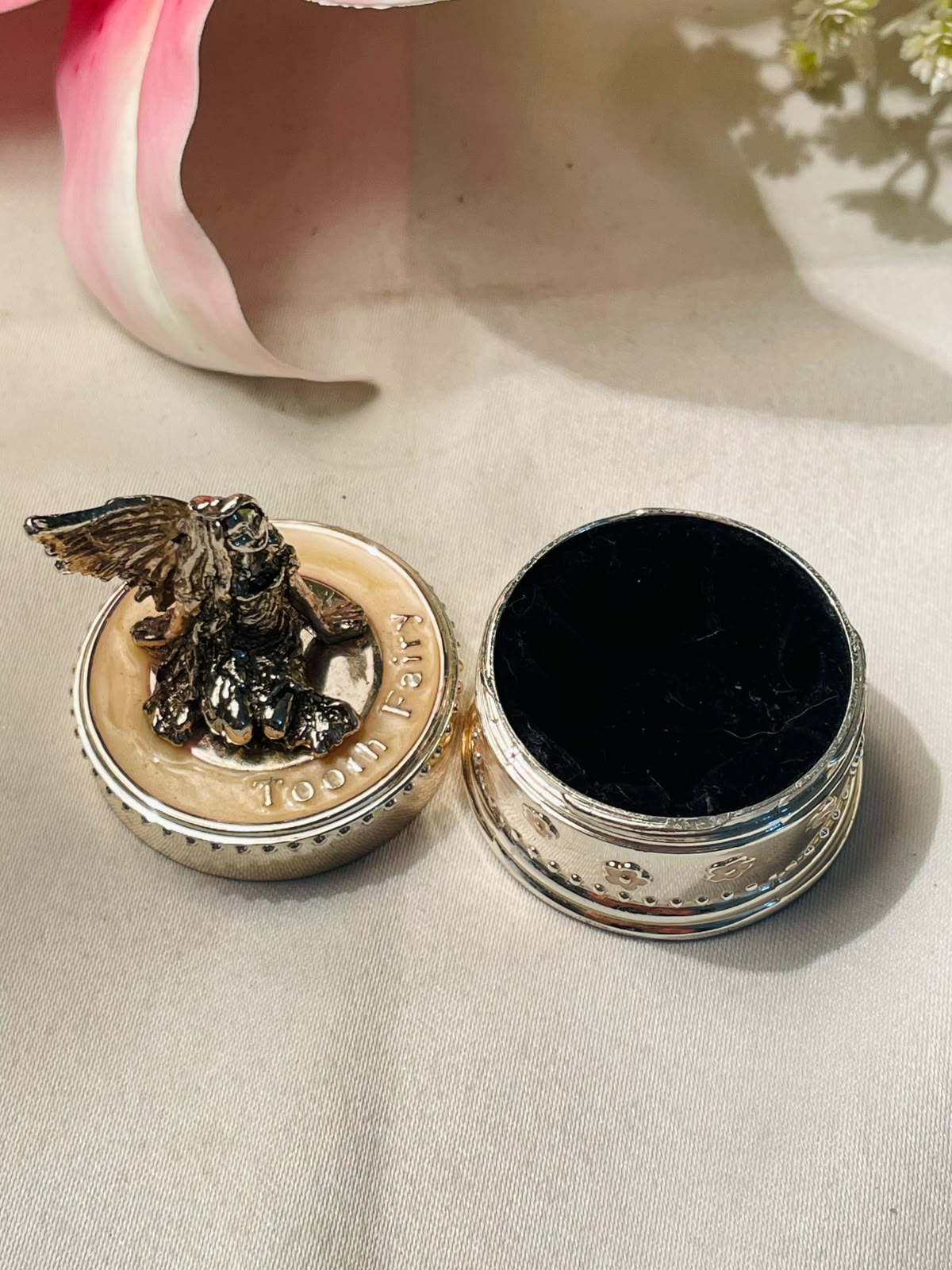 Silver-Tone Tooth Fairy Keepsake Trinket Box – 3 Inch