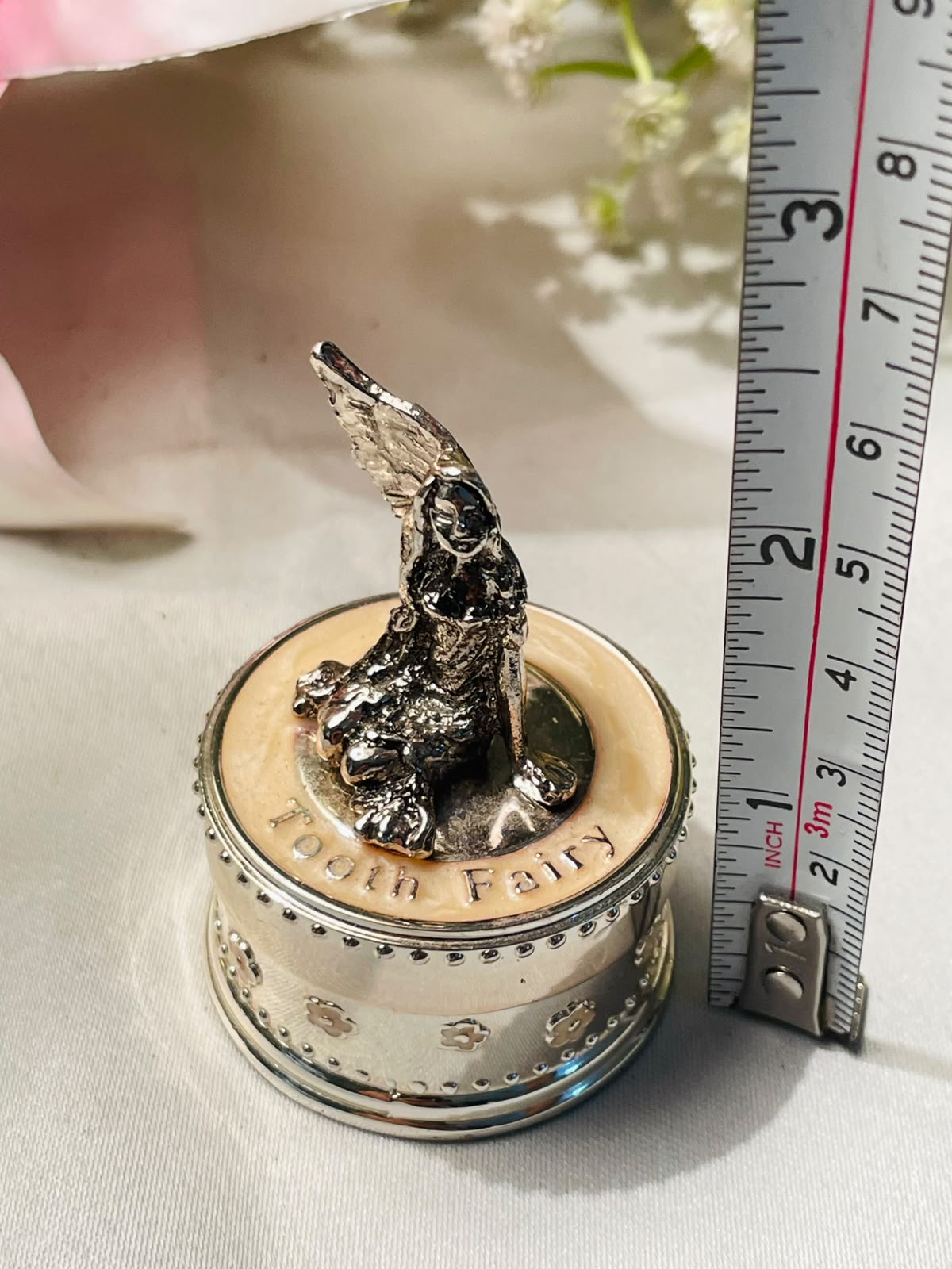 Silver-Tone Tooth Fairy Keepsake Trinket Box – 3 Inch