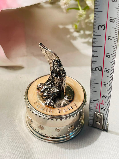 Silver-Tone Tooth Fairy Keepsake Trinket Box – 3 Inch