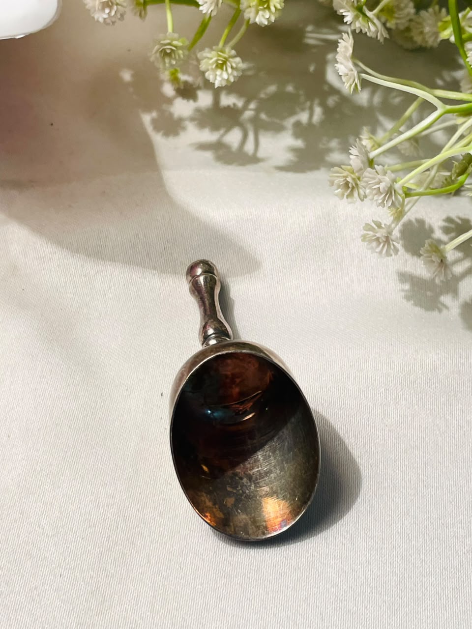 Vintage Silver-Tone Mini Scoop with Handle Approx. 7 cm