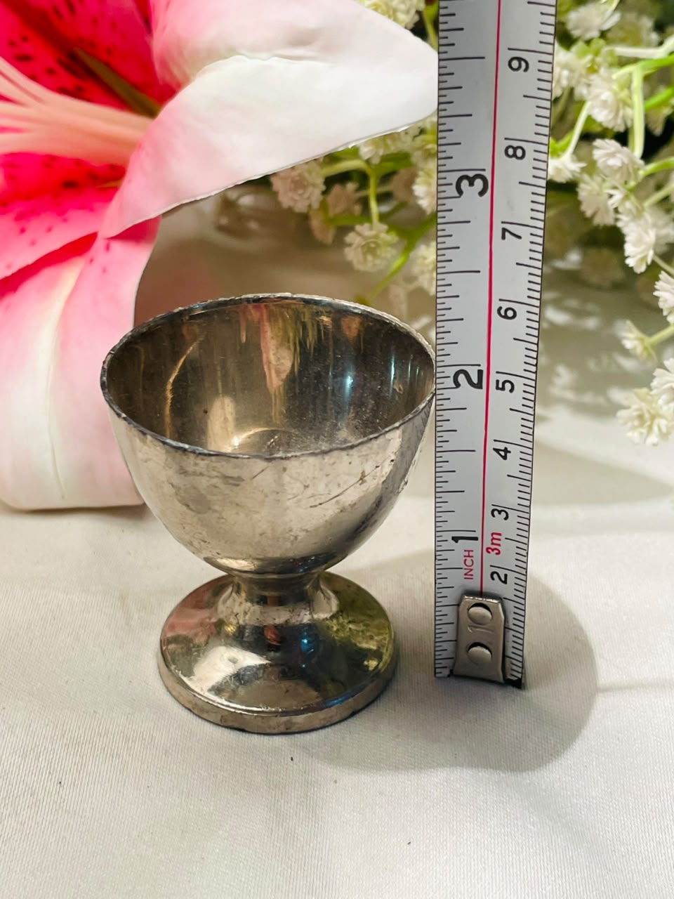 Vintage Silver-Tone Pedestal Egg holder Mini 5 cm