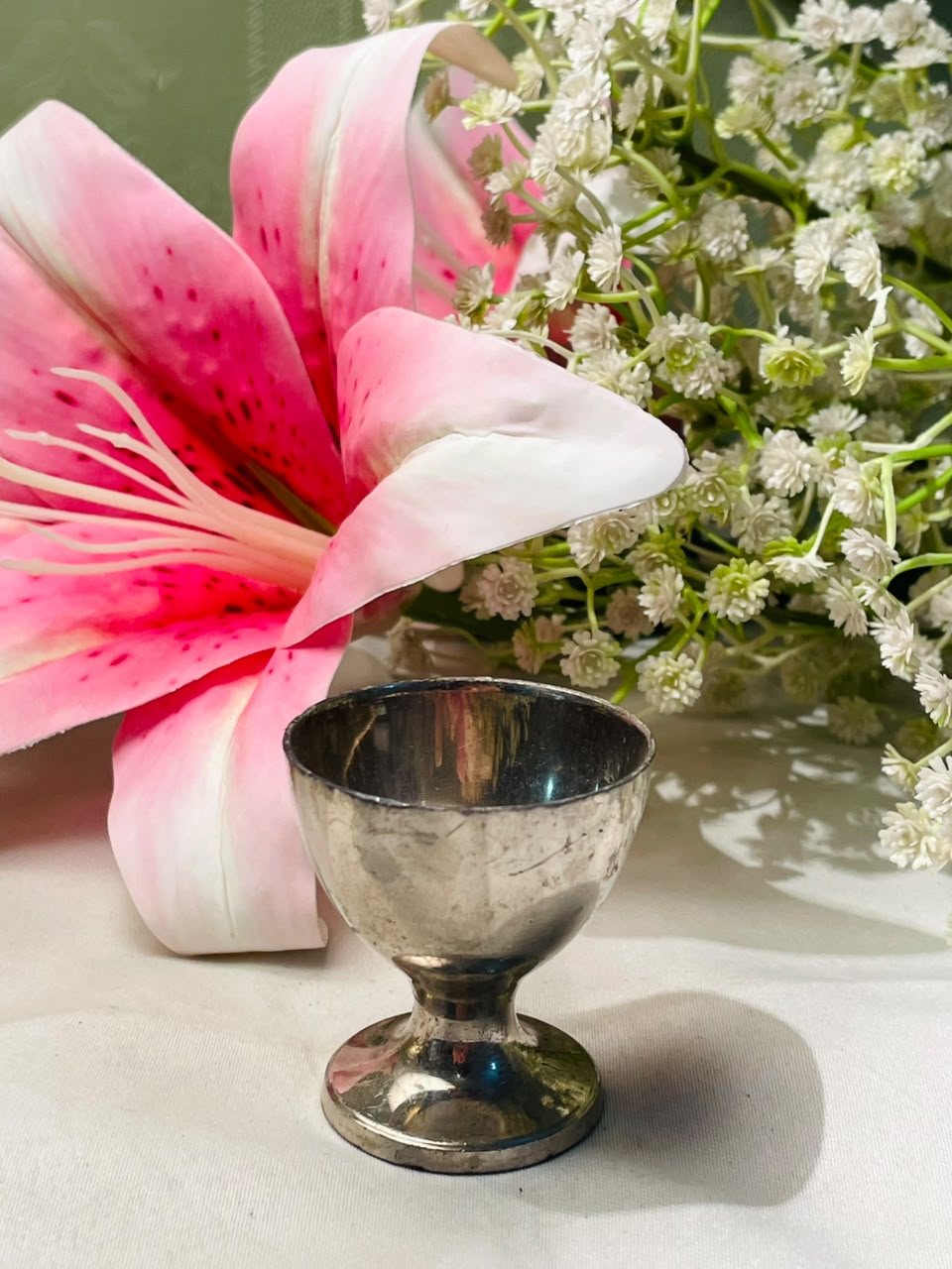 Vintage Silver-Tone Pedestal Egg holder Mini 5 cm
