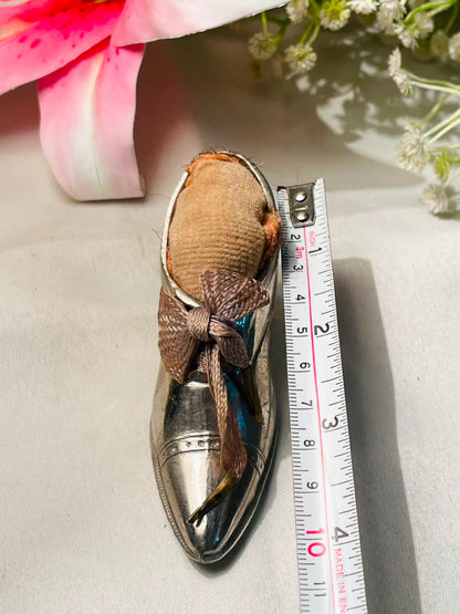 Vintage Silver-Tone Miniature Shoe Ornament 10 cm