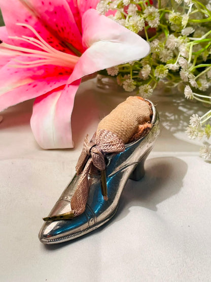 Vintage Silver-Tone Miniature Shoe Ornament 10 cm