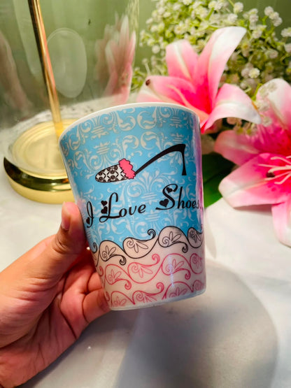 Blue & Pink Ceramic Mug Ornate Pattern 10 cm