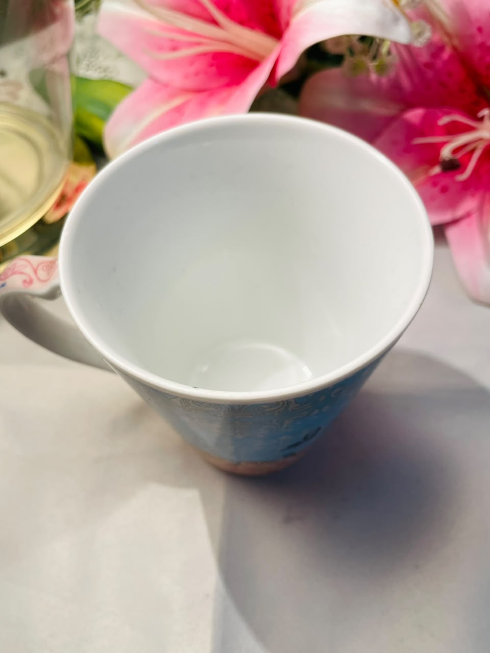 Blue & Pink Ceramic Mug Ornate Pattern 10 cm