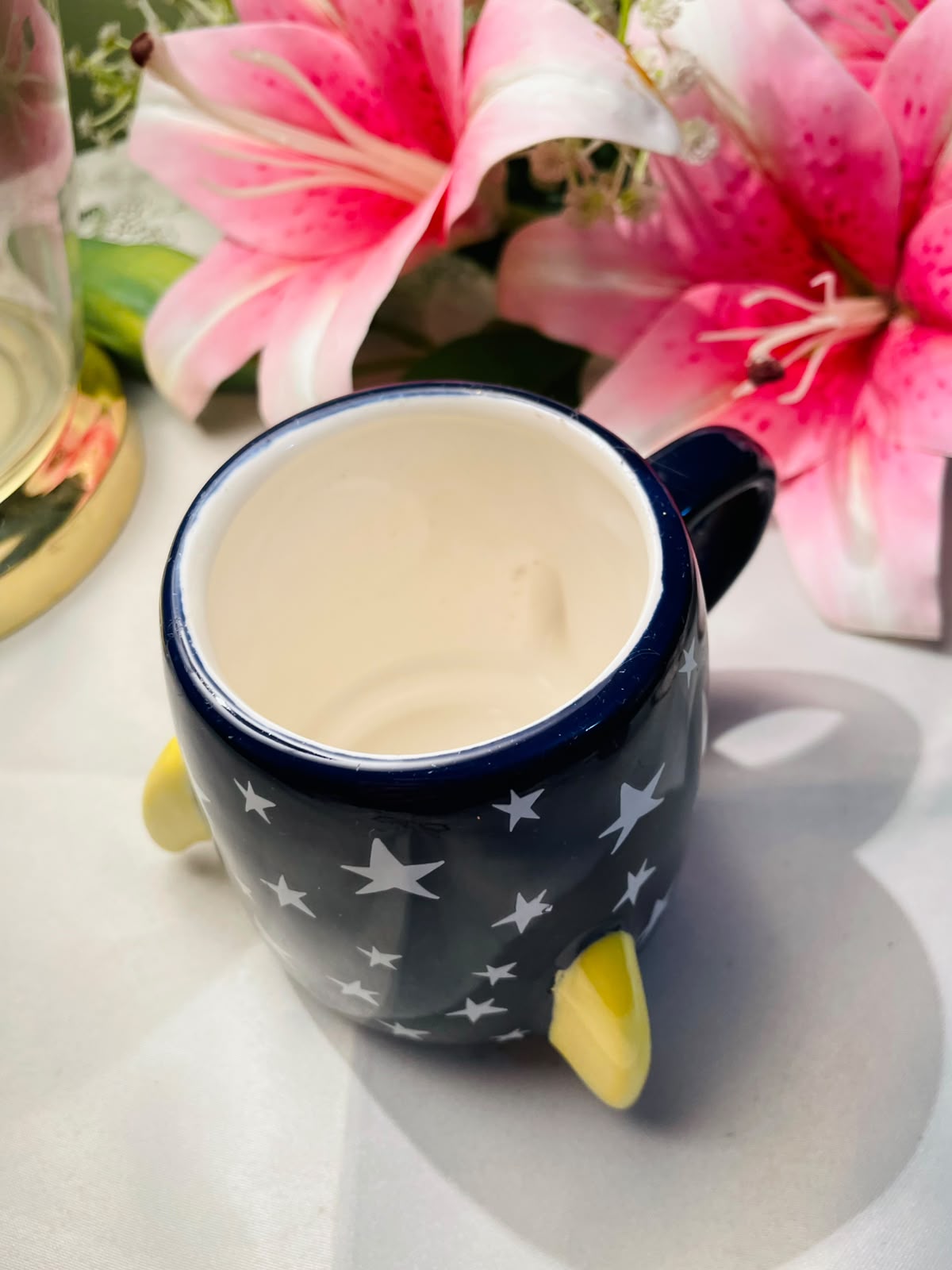 Blue Star Ceramic Novelty Mug with Yellow Fins 10 cm