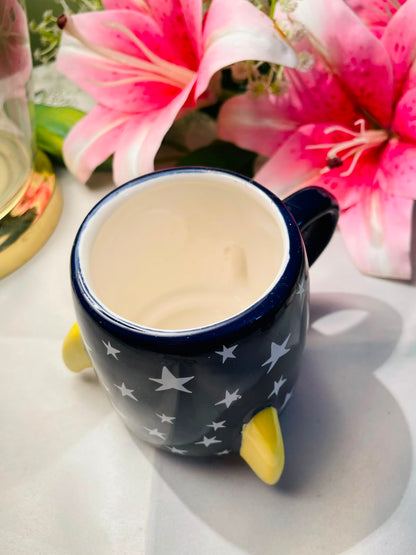 Blue Star Ceramic Novelty Mug with Yellow Fins 10 cm