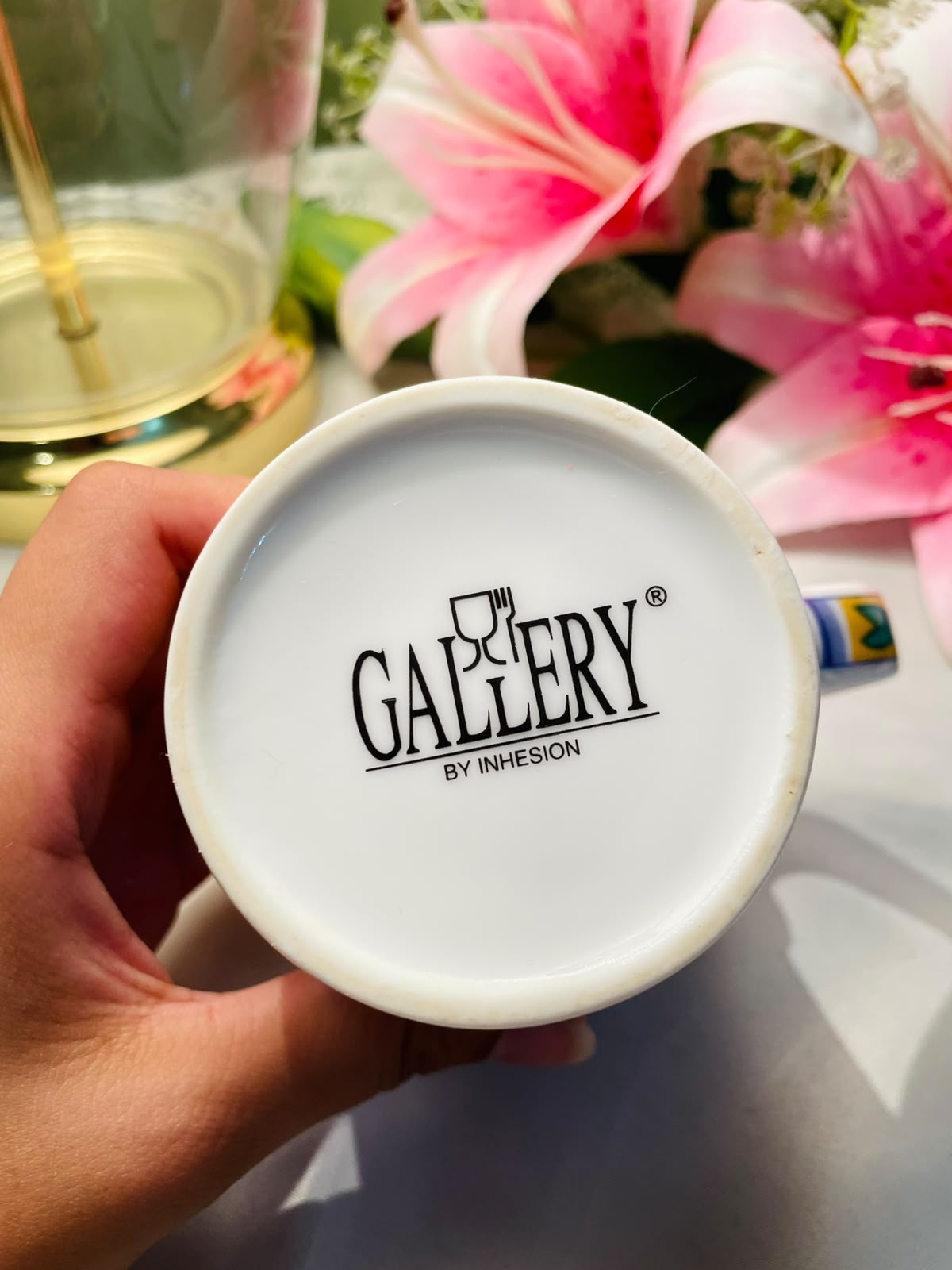 Vintage Multicolour Stemware Design Ceramic Mug 10 cm