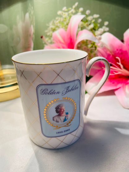 Golden Jubilee 1952–2002 Ceramic Commemorative Mug 10 cm