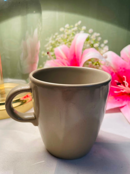 Vintage IKEA Taupe Ceramic Mug Plain Minimalist Design 9 cm