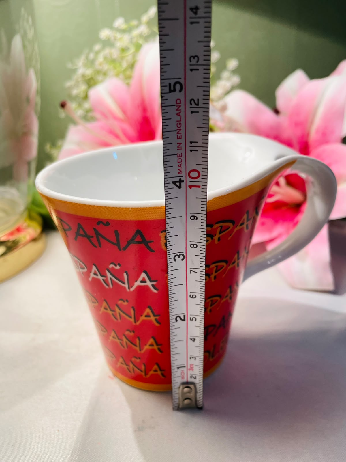Red & Orange Ceramic Typography Mug 10 cm