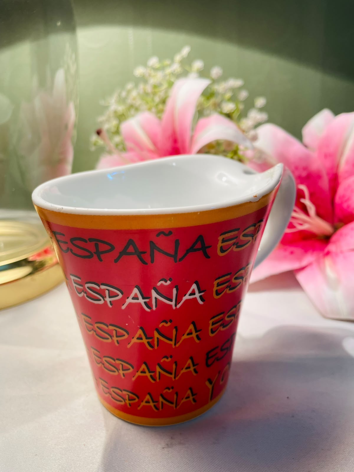 Red & Orange Ceramic Typography Mug 10 cm