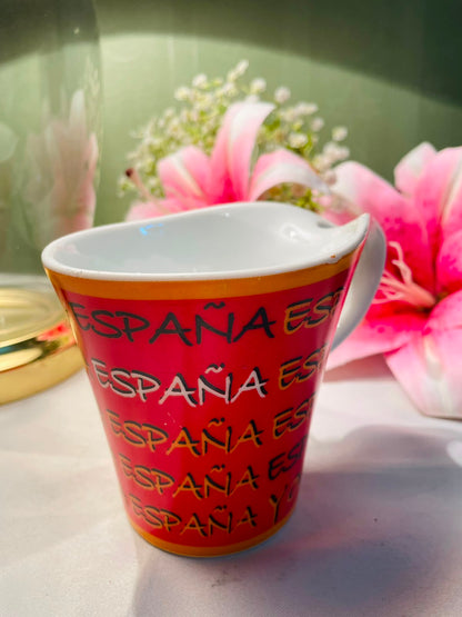 Red & Orange Ceramic Typography Mug 10 cm