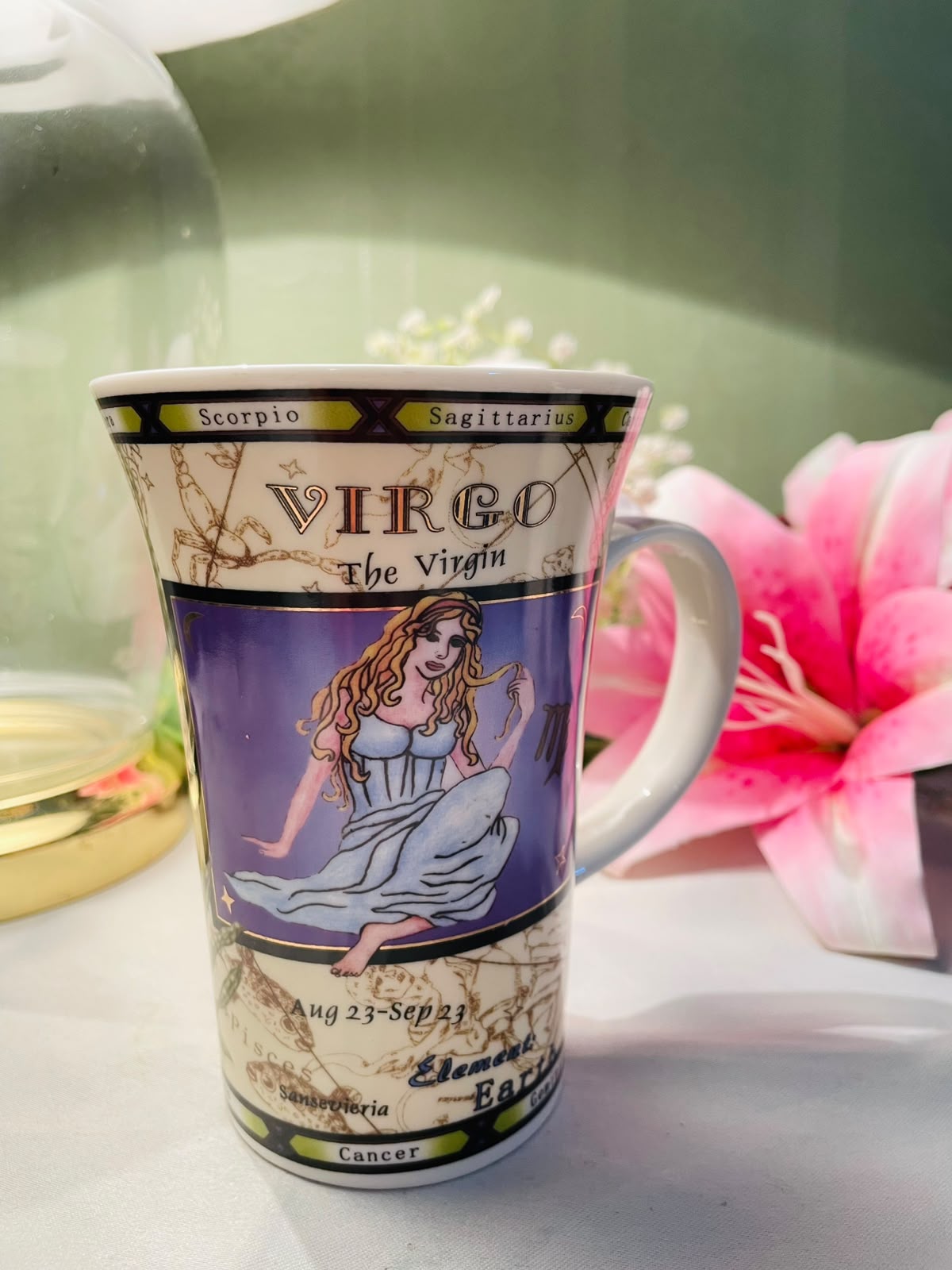 Virgo Zodiac Ceramic Coffee Mug The Virgin Design 12 cm