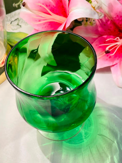 Emerald Green Stemmed Glass Goblet 12 cm