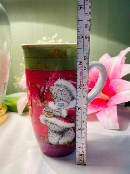 Tatty Teddy Pink Green Ceramic Tall Mug 13 cm