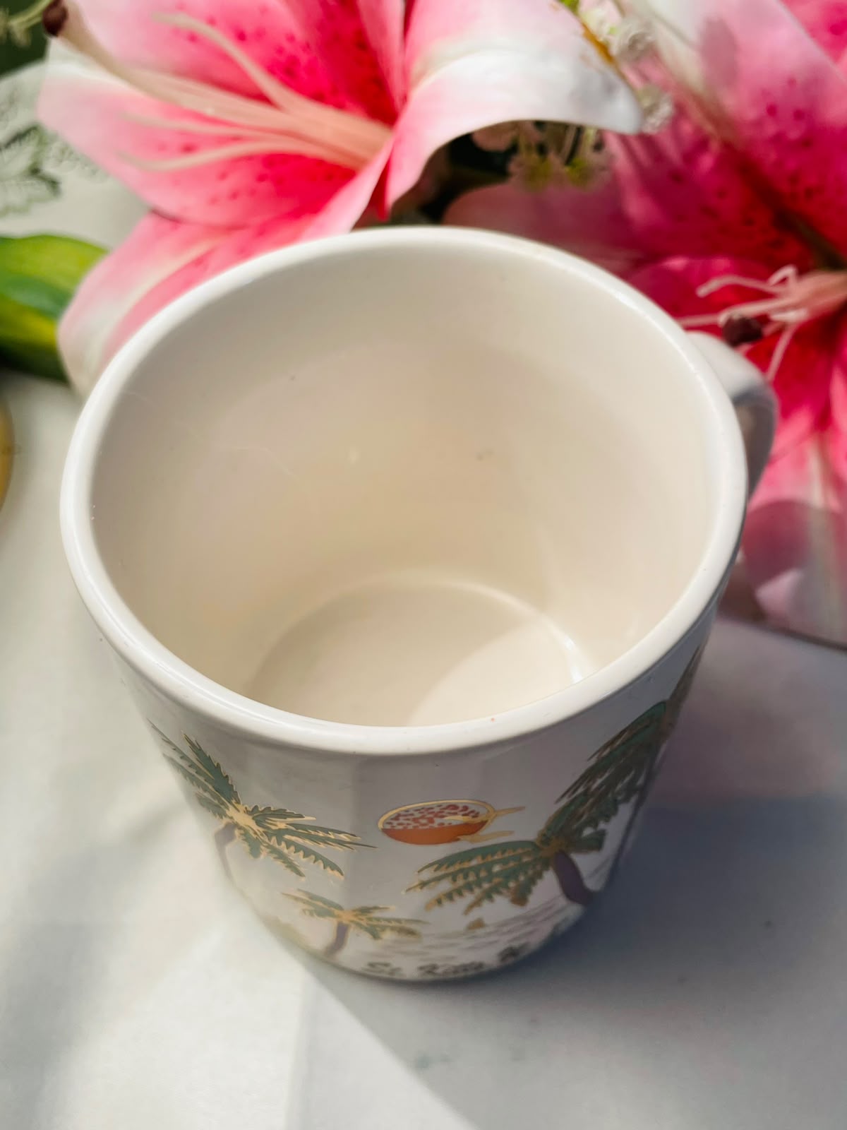 St. Kitts Tropical Palm Tree Ceramic Mug 10 cm