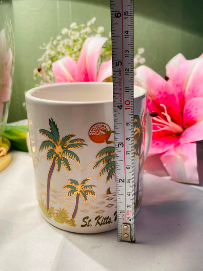 St. Kitts Tropical Palm Tree Ceramic Mug 10 cm