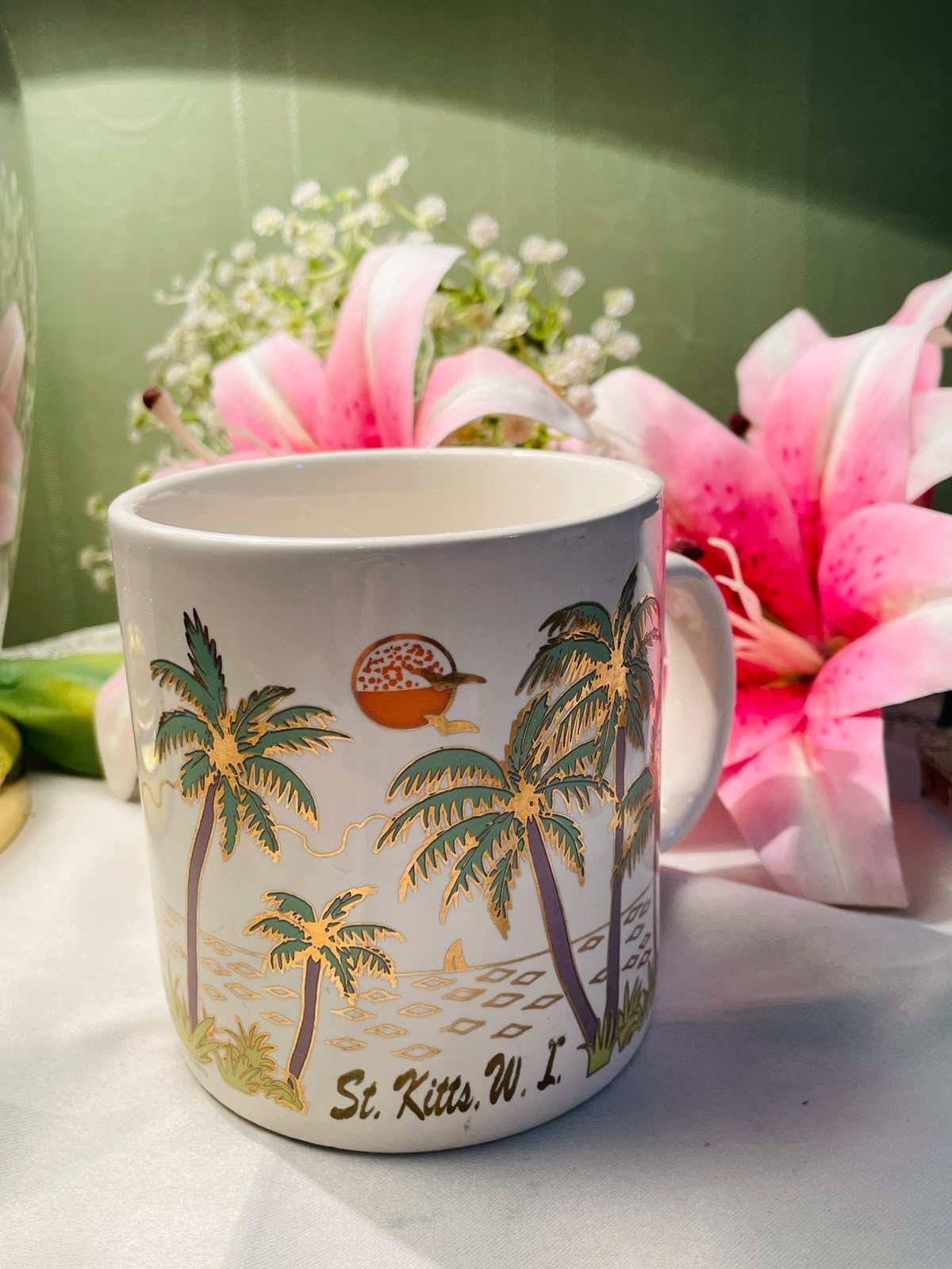 St. Kitts Tropical Palm Tree Ceramic Mug 10 cm
