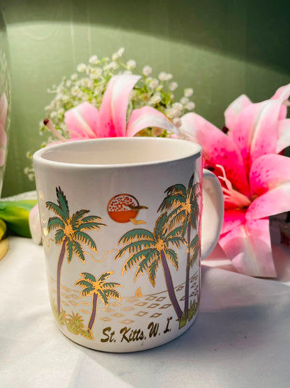 St. Kitts Tropical Palm Tree Ceramic Mug 10 cm