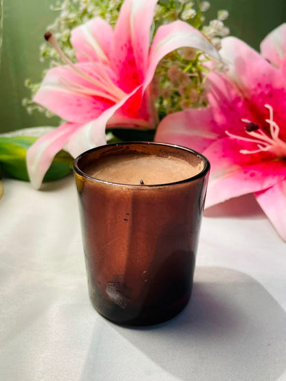 Amber Glass Jar Candle 7 cm