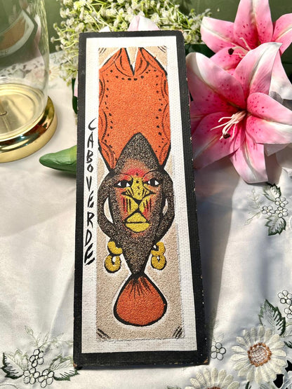 Cabo Verde African Mask Framed Artwork Approx. 32 cm