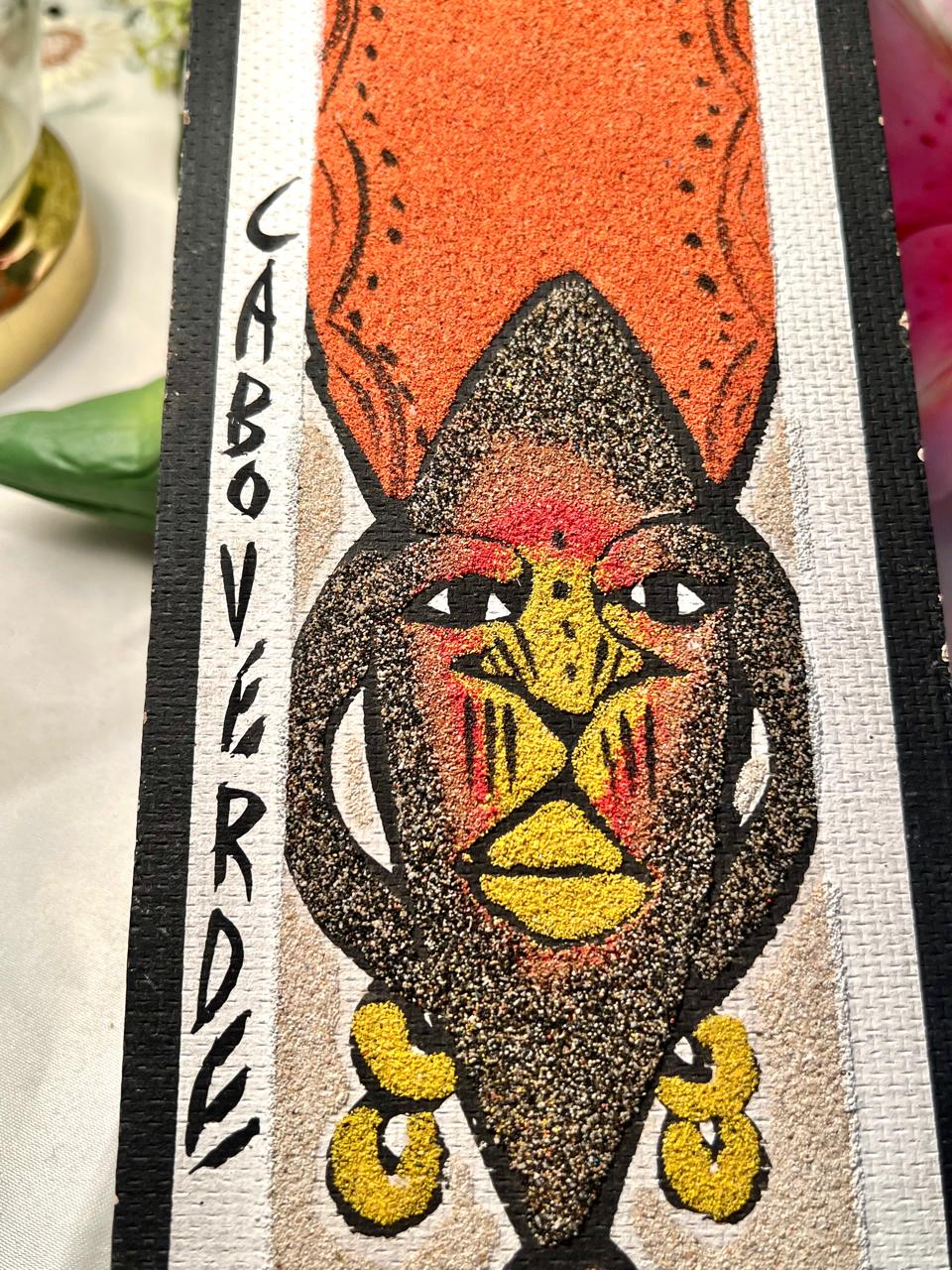 Cabo Verde African Mask Framed Artwork Approx. 32 cm