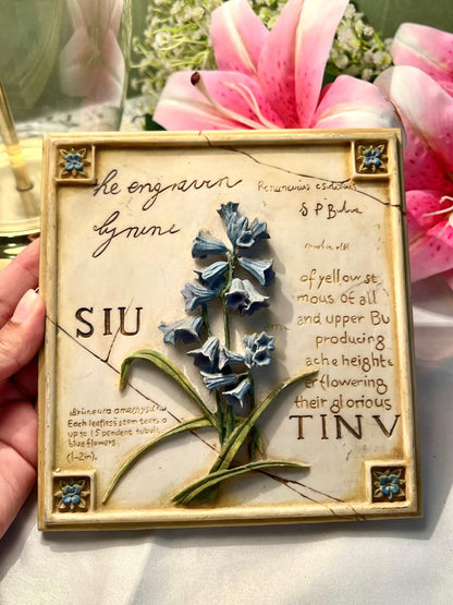 Marks & Spencer Handpainted Blue Flower Wall Plaque 17 cm