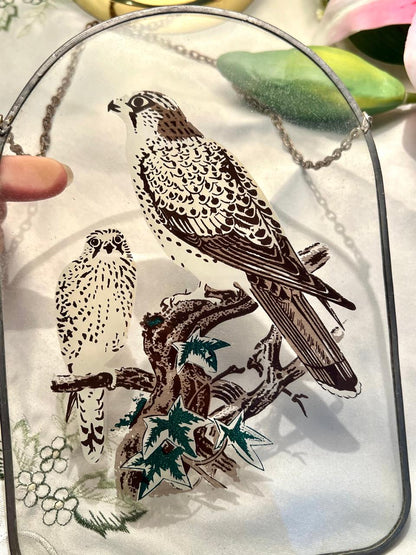 Bird Motif Clear Crystal Hanging Wall Plaque Approx. 22 cm