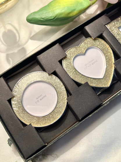 EO Title: Gold Glitter Mini Photo Frames 3-Piece Set