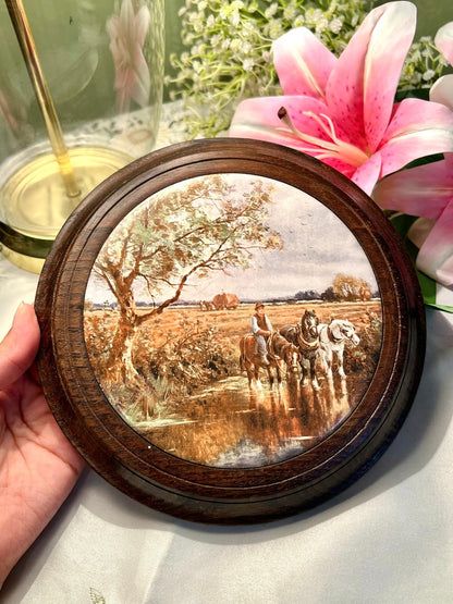 Cluncher Craft Horse-Drawn Farm Framed Painting Chestnut 20 cm