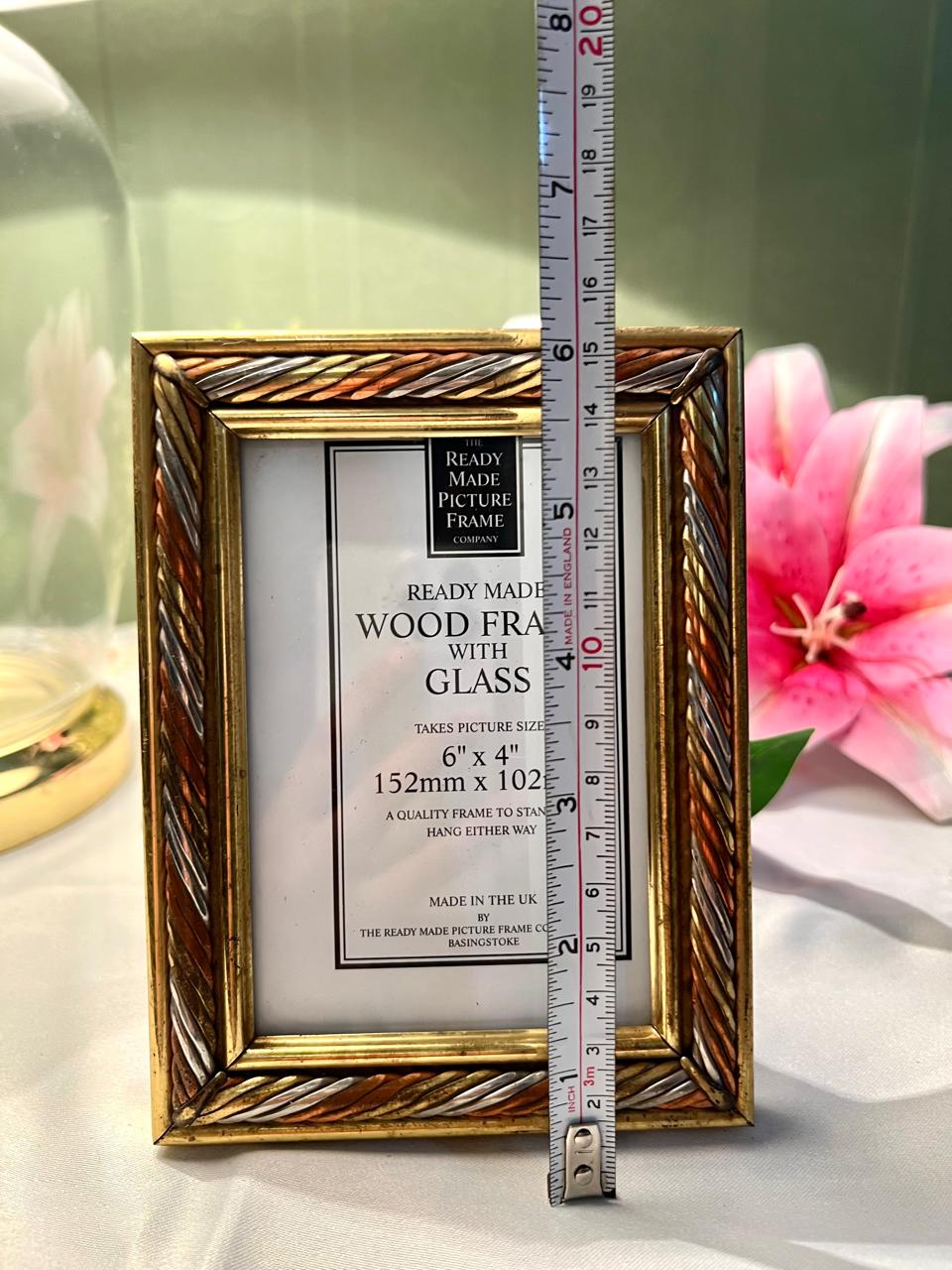 Ready Made Wood Photo Frame Gold Multi-Tone 6 x 4 Inch