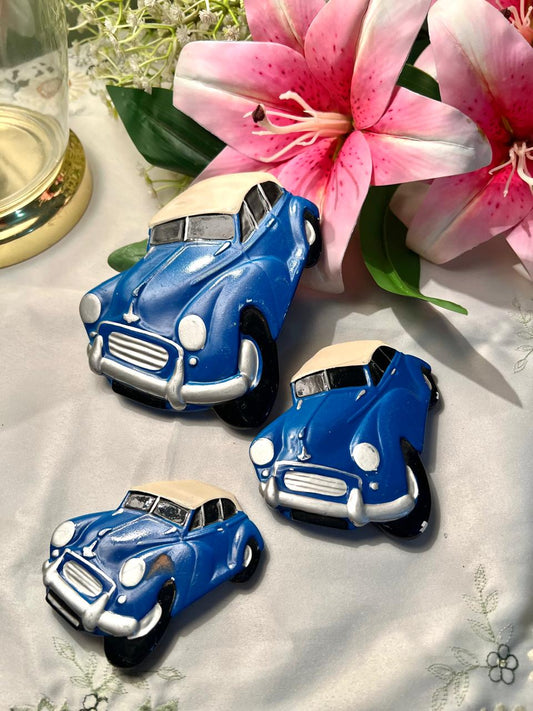 Vintage Blue Car Wall Plaques Set of 3 Made in England
