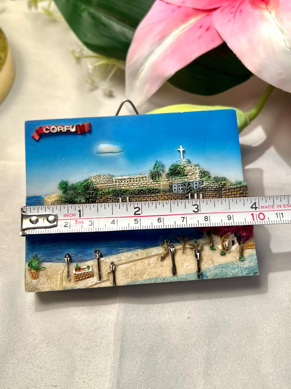 Corfu Coastal Wall Plaque Blue Scenic Decor 10cm