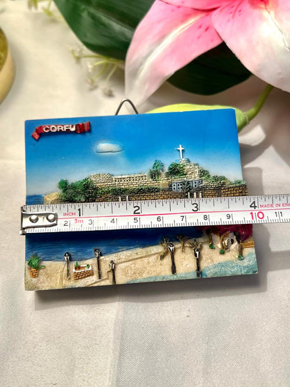 Corfu Coastal Wall Plaque Blue Scenic Decor 10cm