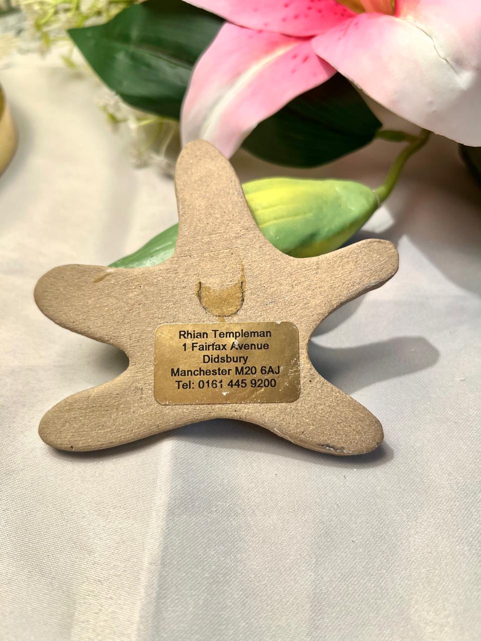 Turquoise Starfish Decorative Ornament 8cm Coastal Decor