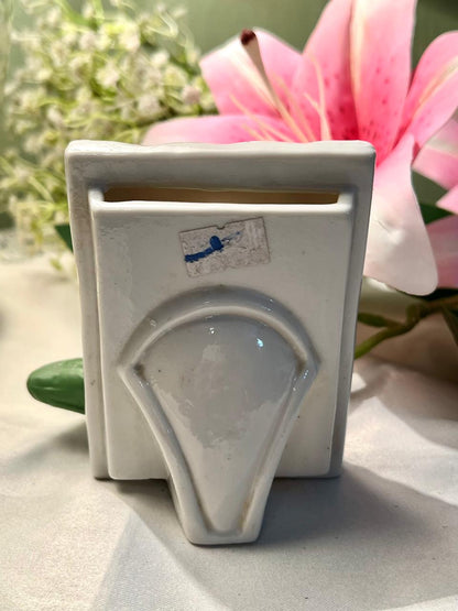 Floral Ceramic Photo Frame Pink Roses & Gold Trim 10cm
