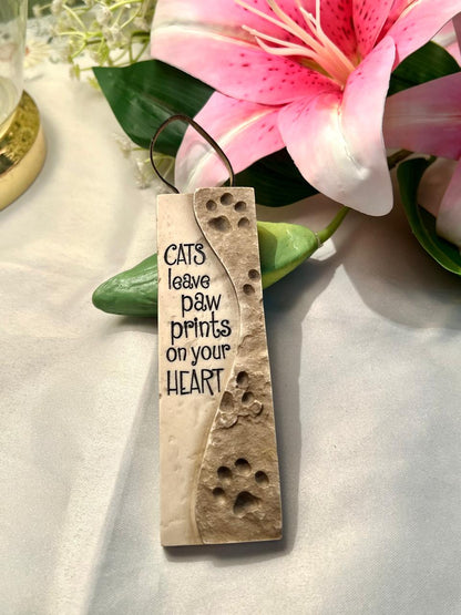 Cat Paw Prints Wall Plaque Beige 13cm Home Decor