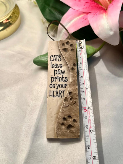 Cat Paw Prints Wall Plaque Beige 13cm Home Decor